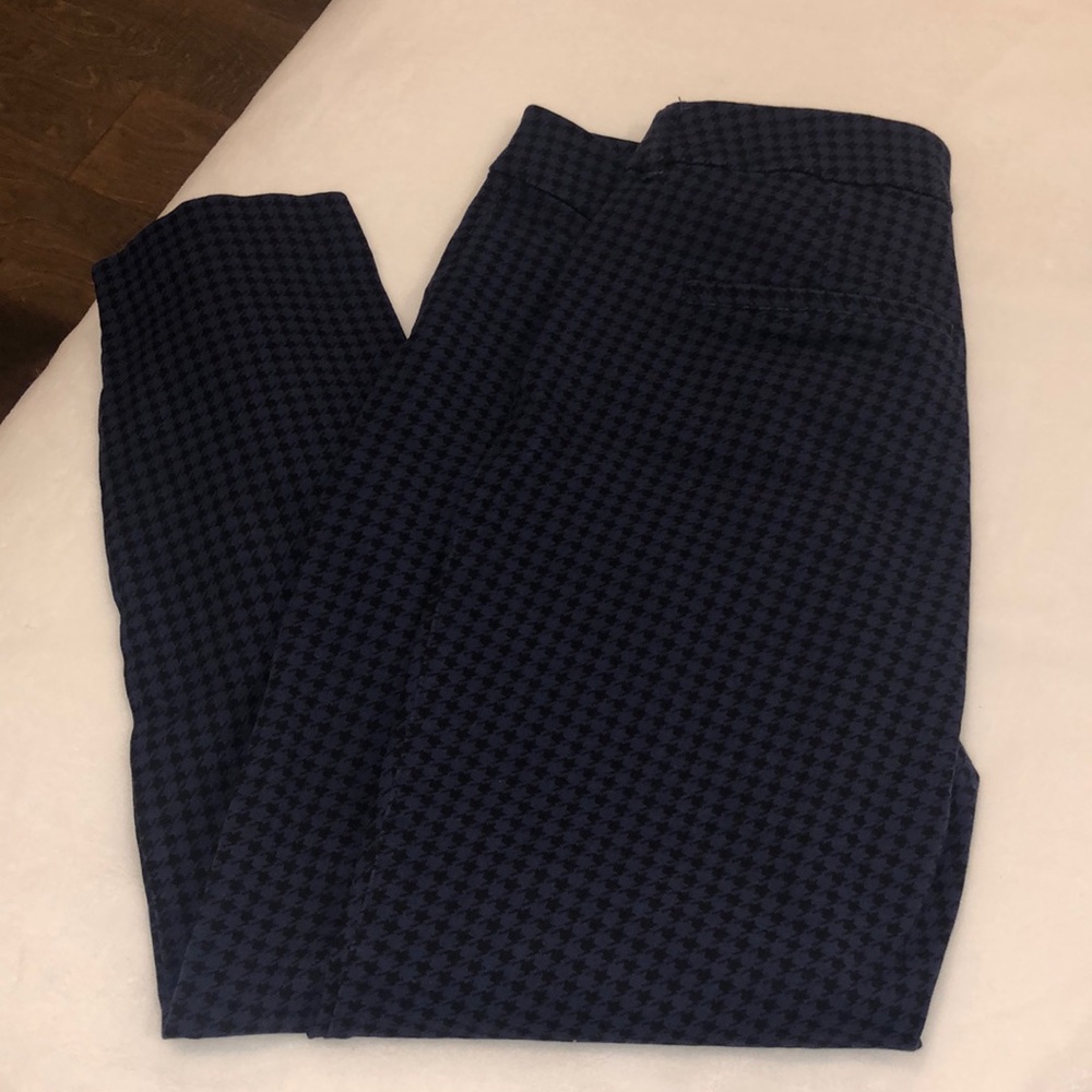High waisted pixie pants blue and black check
